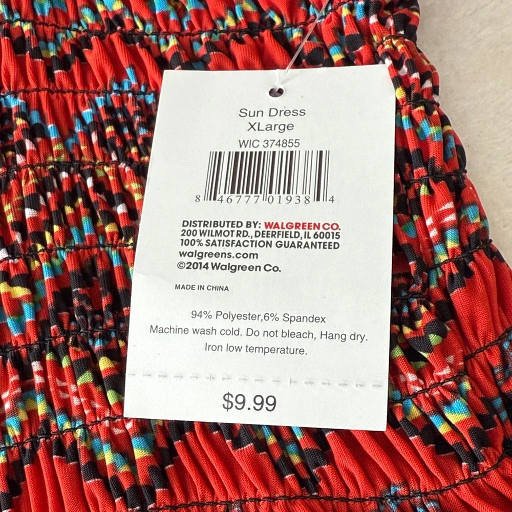Vibrant Red Patterned Midi Sun Dress - Picture 7 of 11